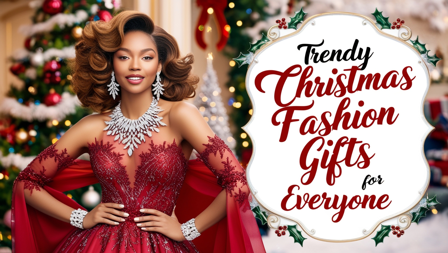Trendy Christmas gifts for girls featuring stylish jewelry, cozy knitwear, and fashionable accessories for the holiday season.