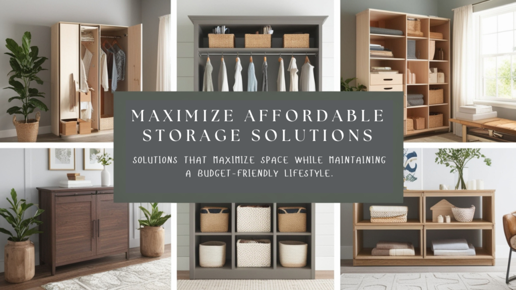 Budget-friendly home decor ideas and storage solutions using over-the-door organizers, repurposed containers, and multi-purpose furniture