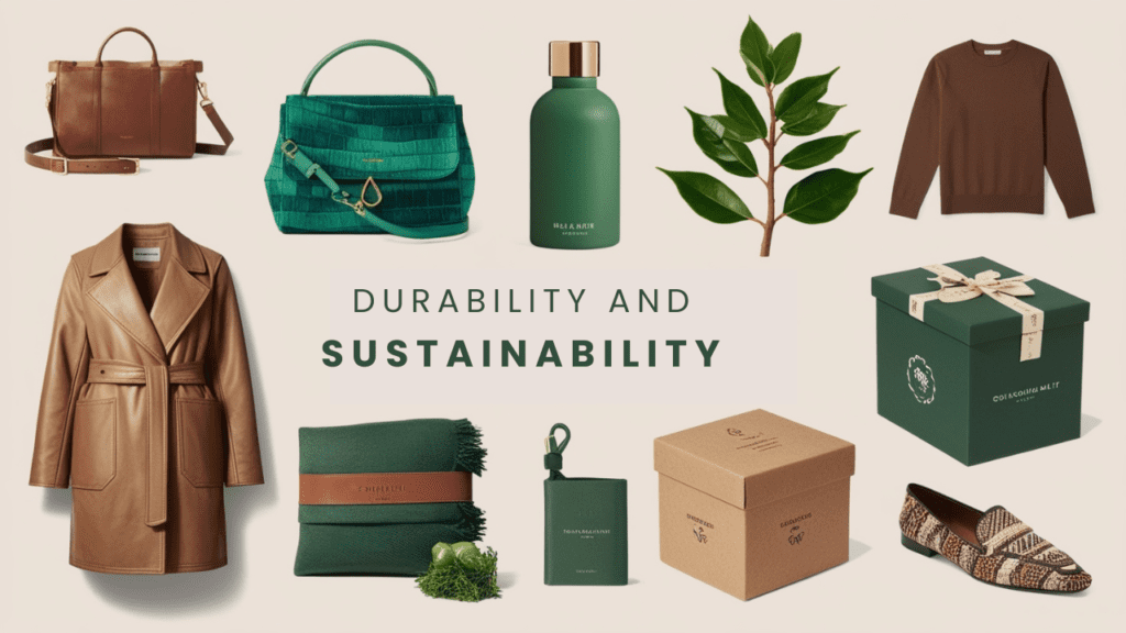 Trendy Christmas gifts for girls: Sustainable luxury items made from eco-friendly materials like recycled leather and biodegradable fabrics.