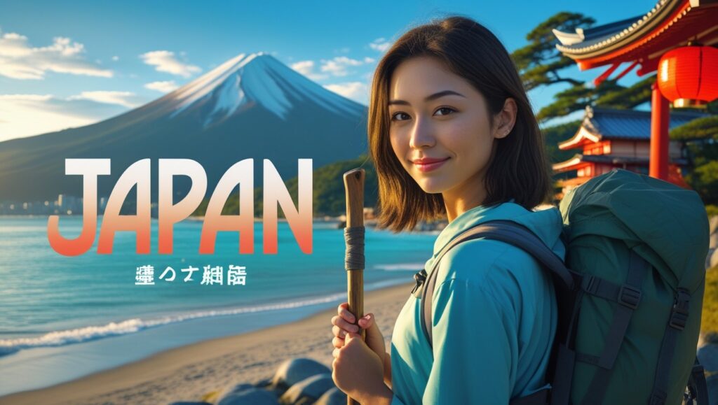 A solo female traveler admiring a peaceful Japanese temple garden with cherry blossoms, highlighting Japan as one of the best destinations for solo female travelers in Asia.