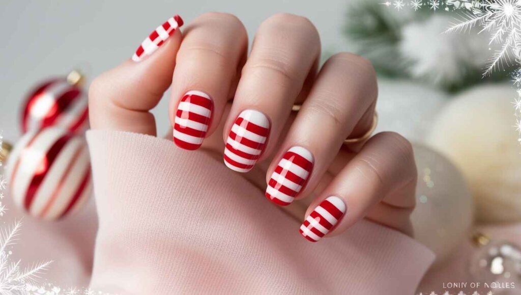 Easy Christmas Nail Art Designs: Candy Cane Nail Art for the Holidays