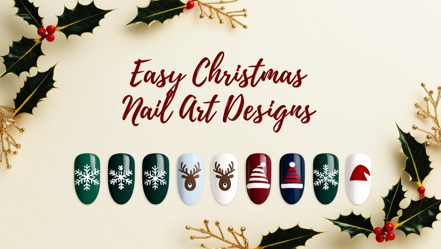 Easy Christmas Nail Art Designs for Festive Holiday Nails