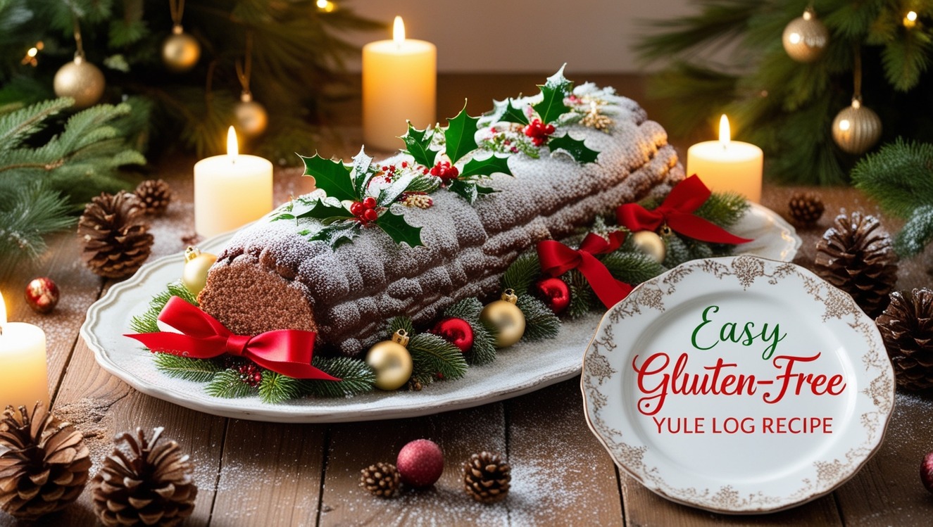 Easy Gluten-Free Yule Log Recipe – A delicious and festive gluten-free dessert for your Christmas dinner.