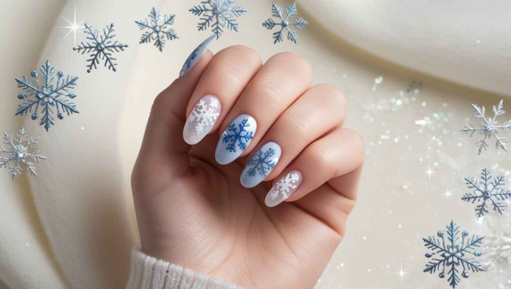 Easy Christmas Nail Art Designs: Snowflake Nail Art for the Holidays