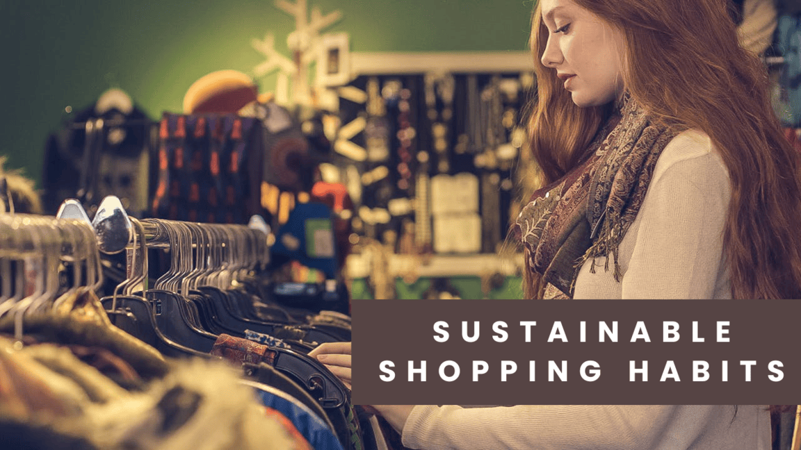 A young woman browsing through a clothing rack, carefully selecting sustainable fashion choices while practicing eco-friendly shopping habits.