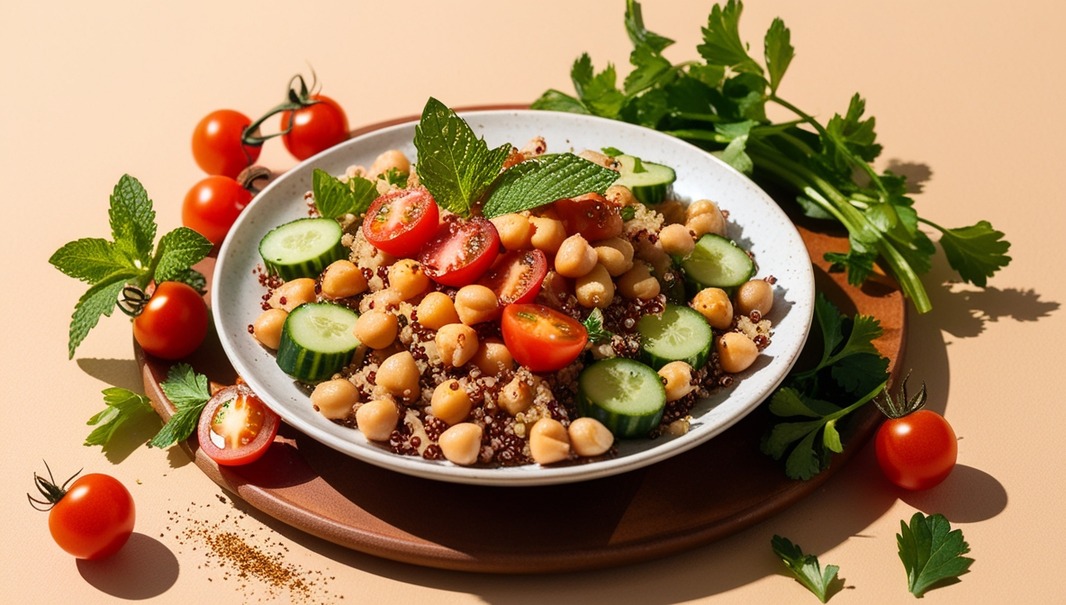 Chickpea and Quinoa Salad – A Refreshing High-Protein Sehri Meal